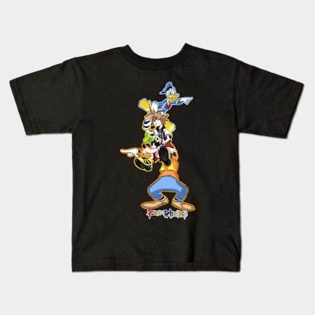 sora donald goofy trio Kids T-Shirt by ChibiLevi